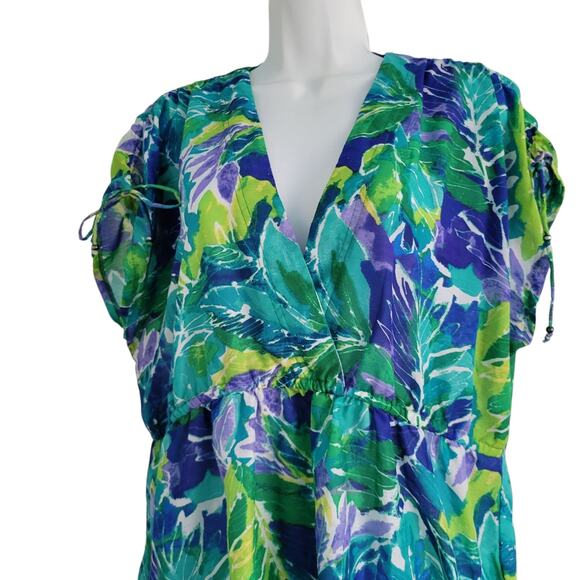 Ralph Lauren Beach Cover up Dress tropical print farrah XL Halftan - Picture 3 of 11